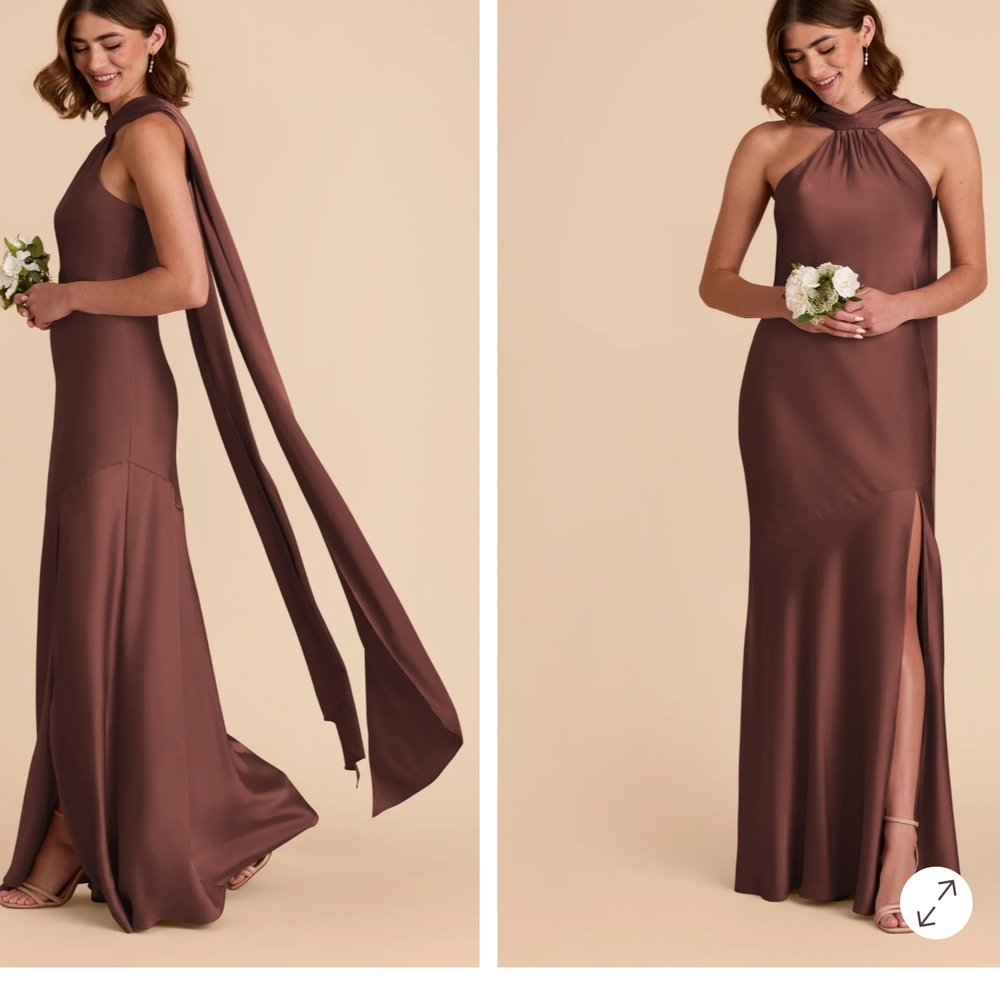 Birdy Grey Chocolate Brown Halter Maxi Dress with Neck Sash